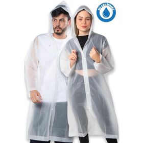 By Marine BYMMRC881R02 Beyaz Çıtçıtlı Eva Kapüşonlu Unisex Yağmurluk