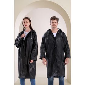 By Marine BYMMRC881R03 Siyah Kapüşonlu Çıtçıtlı Eva Unisex Yağmurluk