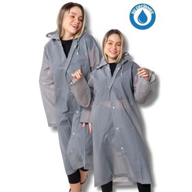 By Marine BYMMRC881R05 Gri Kapüşonlu Çıtçıtlı Eva Unisex Yağmurluk