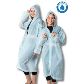 By Marine BYMMRC881R10 Su Yeşili Kapüşonlu Çıtçıtlı Eva Unisex Yağmurluk