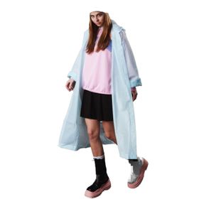 By Marine BYMMRC881R10 Su Yeşili Kapüşonlu Çıtçıtlı Eva Unisex Yağmurluk