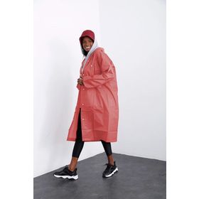 By Marine BYMMRC881R14 Turuncu Kapüşonlu Çıtçıtlı Eva Unisex Yağmurluk