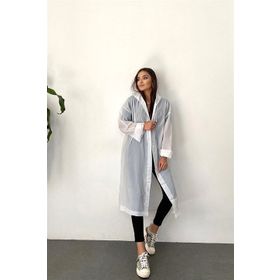 By Marine CDRC881R02 Beyaz Kapüşonlu Çıtçıtlı Eva Unisex Yağmurluk