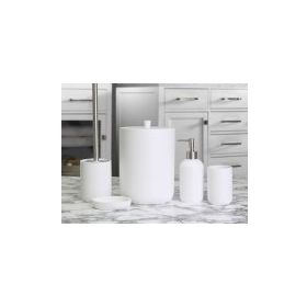 By Selim Elegance Beyaz 5 Parça Polyester Banyo Seti