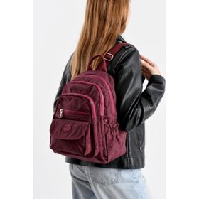 Byhakan Mega 255 255 Krinkıl Kumaş Bordo Kadın Sırt Çantası