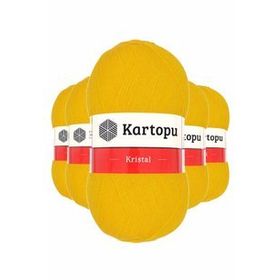 Byline Koyu Sarı K320 5 Adet Kristal Çift Katlı El Örgü Lif İpi