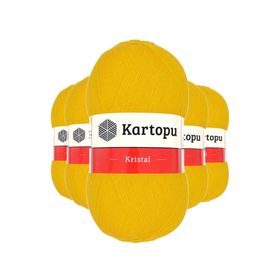 Byline Koyu Sarı K320 5 Adet Kristal Çift Katlı El Örgü Lif İpi