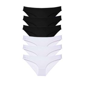 Byline Siyah Beyaz XL 6 Adet Eko Set Likralı Kadın Slip Külot