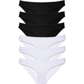 Byline Siyah Beyaz XL 6 Adet Eko Set Likralı Kadın Slip Külot
