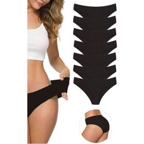 Byline Siyah L XL 7 Adet Kadın Dikişsiz Lazer Kesim Esnek İz yapmayan Külot