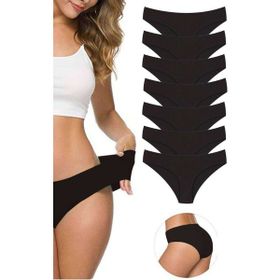 Byline Siyah L XL 7 Adet Kadın Dikişsiz Lazer Kesim Esnek İz yapmayan Külot