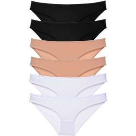 Byline Siyah Ten Beyaz XL 6 Adet Süper Eko Set Likralı Kadın Slip Külot
