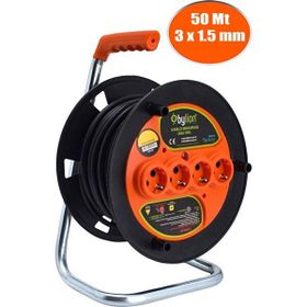 Bylion 3x1.5 mm 50 mt Makaralı Seyyar Uzatma Kablosu