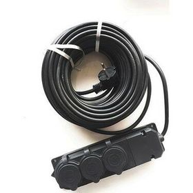 Bylion Kauçuk 3'lü Siyah 3x2.5 mm 20 mt Seyyar Uzatma Kablo