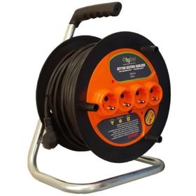 Bylion Seyyar Makaralı 3x2.5 mm 20 mt Turuncu Uzatma Kablosu