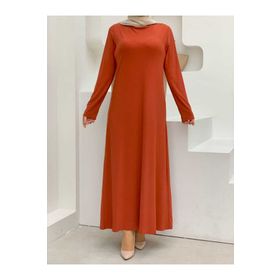 Bym Fashion 3202 Kiremit Kadın Elbise