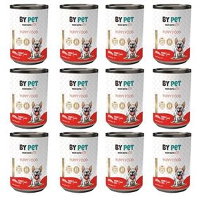 Bypet 12x415 gr Yavru Köpekler İçin Dana Etli Konserve Yaş Mama