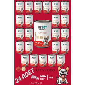 Bypet Dana Etli 24x415 gr Yavru Köpek Yaş Konserve Mama