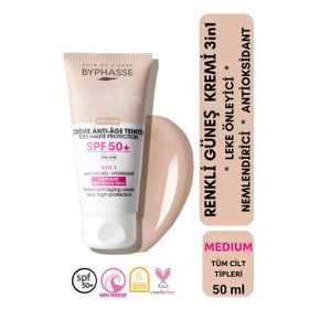 Byphasse Anti-Aging Renkli LigMediumht Yeni Nesil Güneş Filtreli Hibrit Formül 50 ml Sıvı Güneş Kremi
