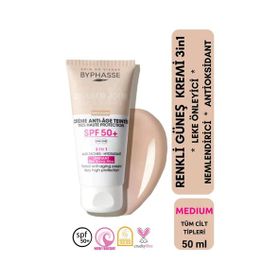 Byphasse Anti-Aging Renkli LigMediumht Yeni Nesil Güneş Filtreli Hibrit Formül 50 ml Sıvı Güneş Kremi