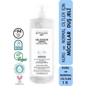 Byphasse Dermo Micellar Surgras Kuru ve Normal Ciltler İçin 1000 ml Misel Duş Jeli