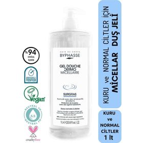 Byphasse Dermo Micellar Surgras Kuru ve Normal Ciltler İçin 1000 ml Misel Duş Jeli