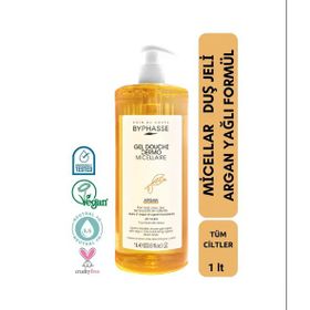 Byphasse Dermo Micellar Tüm Ciltler İçin 1000 ml Argan Oil Duş Jeli