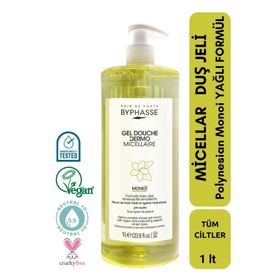 Byphasse Dermo Micellar Tüm Ciltler İçin 1000 ml Monoi Oil Duş Jeli
