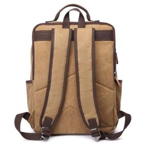 C-Active 1260 Açık Kahverengi Kanvas Kumaş Büyük Boy Unisex Sırt Çantası