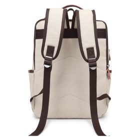 C-Active 1260 Bej Kanvas Kumaş Büyük Boy Unisex Sırt Çantası