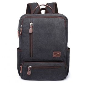 C-Active 1260 Siyah Kanvas Kumaş Büyük Boy Unisex Sırt Çantası