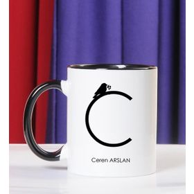 C Harfi Baskılı Seramik Kupa