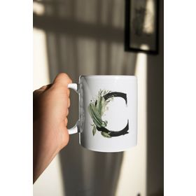 C Harfi Baskılı Seramik Kupa