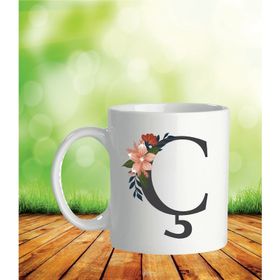 C Harfi Baskılı Seramik Kupa