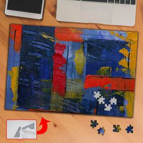 C732B Kırmızı Mavi Boya Görseli 240 Parça Puzzle Yapboz Tablo