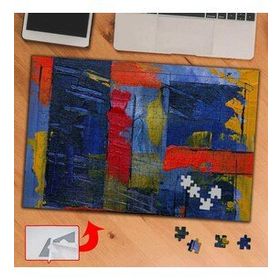 C732B Kırmızı Mavi Boya Görseli 240 Parça Puzzle Yapboz Tablo