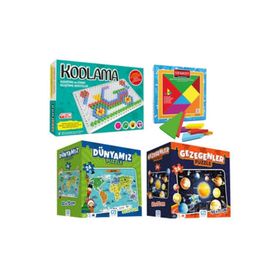 CA Games 0050 Kodlama Renkli Tangram Yer Puzzle Dünyamız + Yer Gezegenler Küme Puzzle