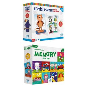 CA Games 5028-5039 2'li Eğitici Puzzle ve Memory Set