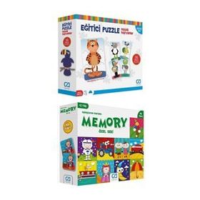 CA Games 5028-5039 2'li Eğitici Puzzle ve Memory Set