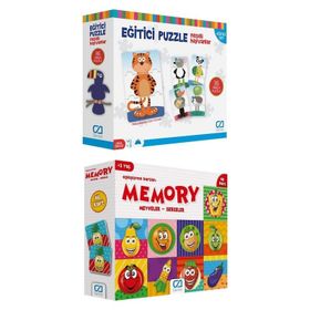 CA Games 5028-5040 2'li Eğitici Puzzle ve Memory Set