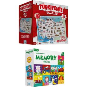CA Games (5079-5039) 2'li Yer Puzzle ve Memory Set