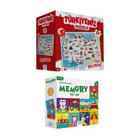 CA Games (5079-5039) 2'li Yer Puzzle ve Memory Set