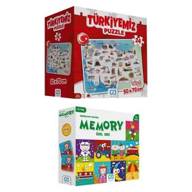 CA Games (5079-5039) 2'li Yer Puzzle ve Memory Set