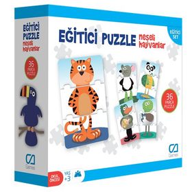 CA GAMES Eğitici Puzzle Neşeli Hayvanlar Eğitici Set