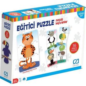 CA GAMES Eğitici Puzzle Neşeli Hayvanlar Eğitici Set