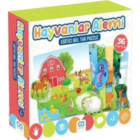 CA Games Hayvanlar Alemi Eğitici Bul Tak 36 Parça CA5146 Puzzle