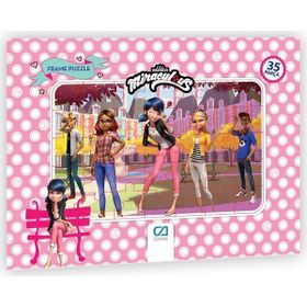 CA Games Miraculous 35 Parça Uğur Böceği ve Kara Kedi Frame Puzzle