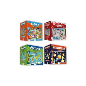 CA Games (Türkiye-Dünyamız-Gezegenler-Alfabe) 4'lü Süper Yer Puzzle Seti