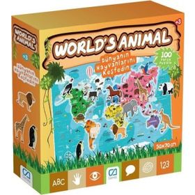 CA Games Worlds Animal 100 Parça Çocuk Puzzle