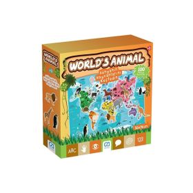 CA Games Worlds Animal 100 Parça Çocuk Puzzle